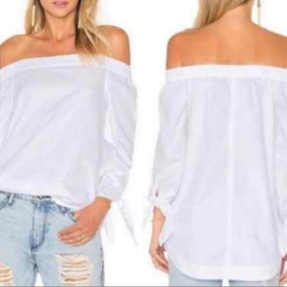 Free people show some shoulder off blouse s white